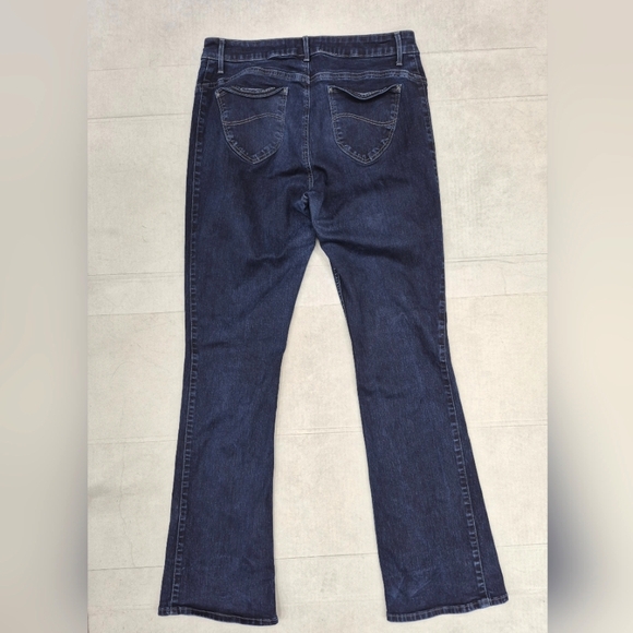 Lee Riders Shape Illusions jeans women's 16 Long Blackened wash Slim Boot mid - Picture 2 of 12